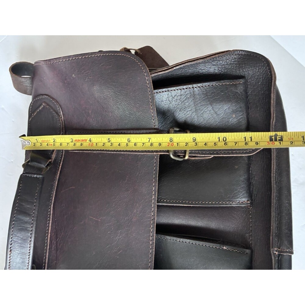 VTG Grafea England Dark Leather Laptop Messenger Poet Satchel Shoulder Bag - Picture 13 of 16